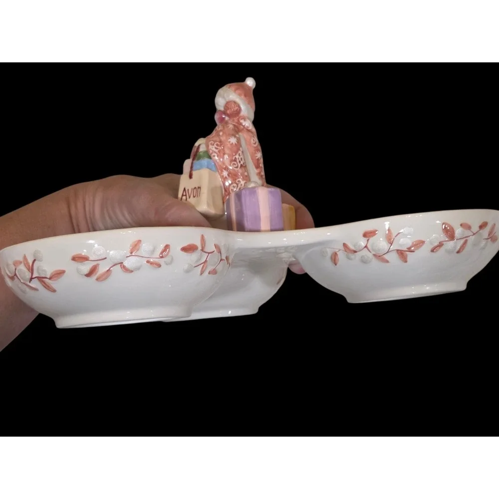 2003 Avon‎ Snowlady Ceramic Tray Candy Nuts Jewelry President's Club #2 Series